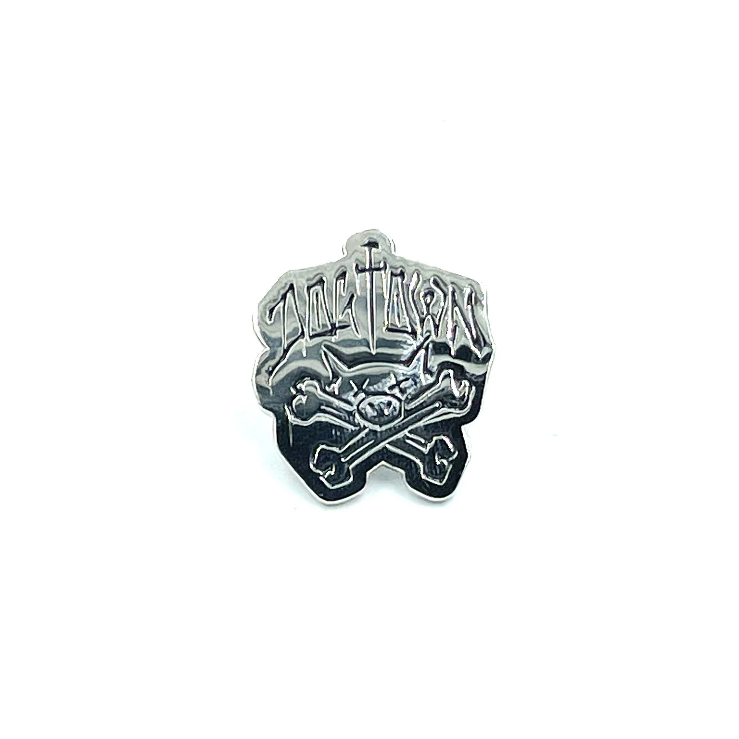 Dogtown Skateboards Pin Pig & Bones Enamel Pin Silver/Black 1.5"