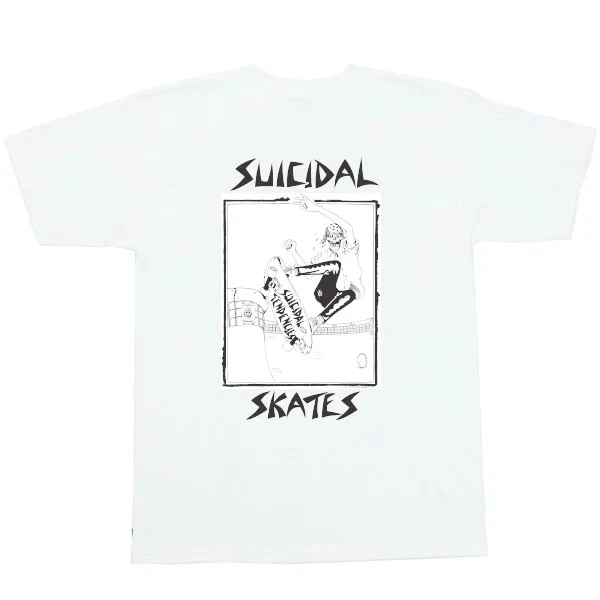 Dogtown Skateboards Shirt Suicidal Skates Pool Skater 80s White/Black