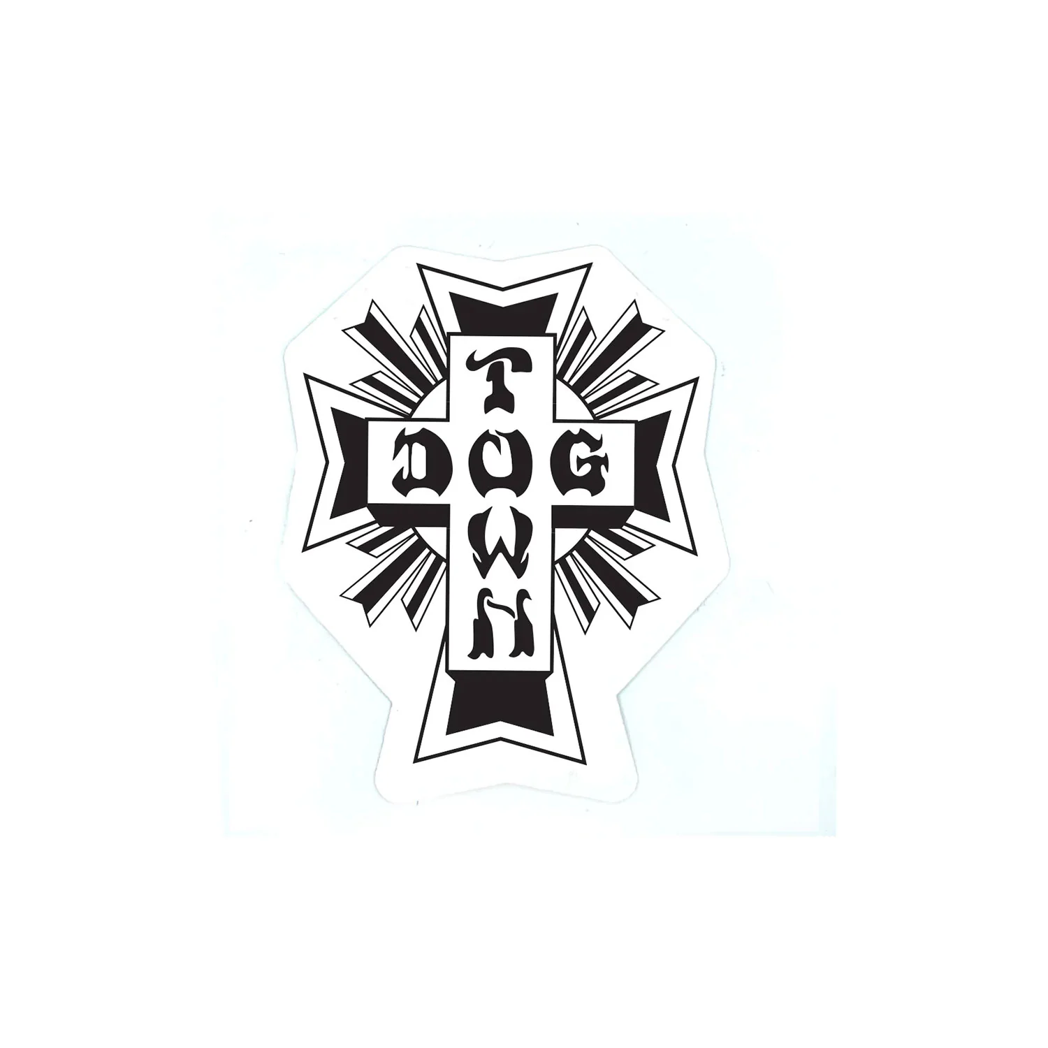 Dogtown Skateboards Sticker 80s Cross Black/White Large 11"