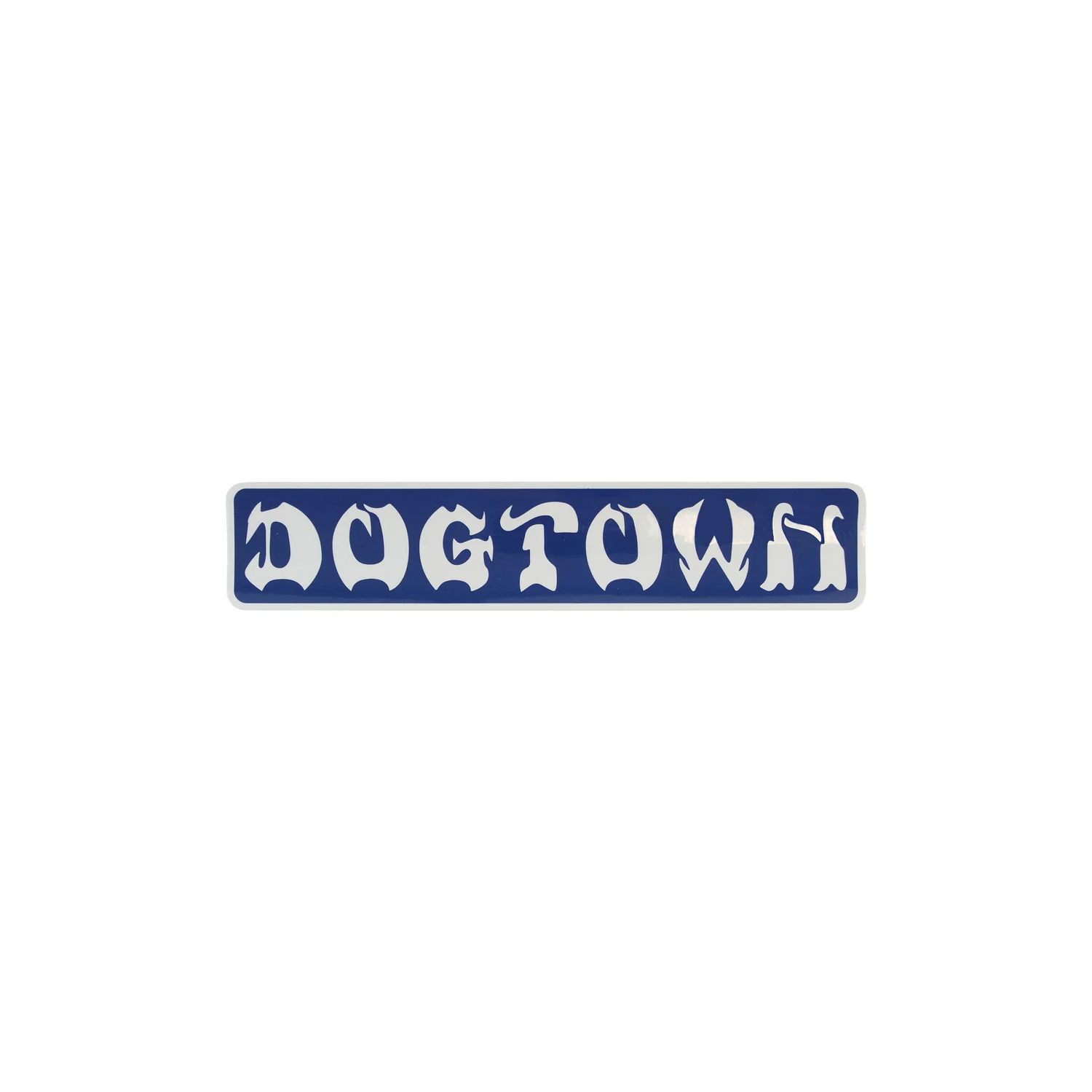 Dogtown Skateboards Sticker Bar Logo Blue/White 4" x .75"