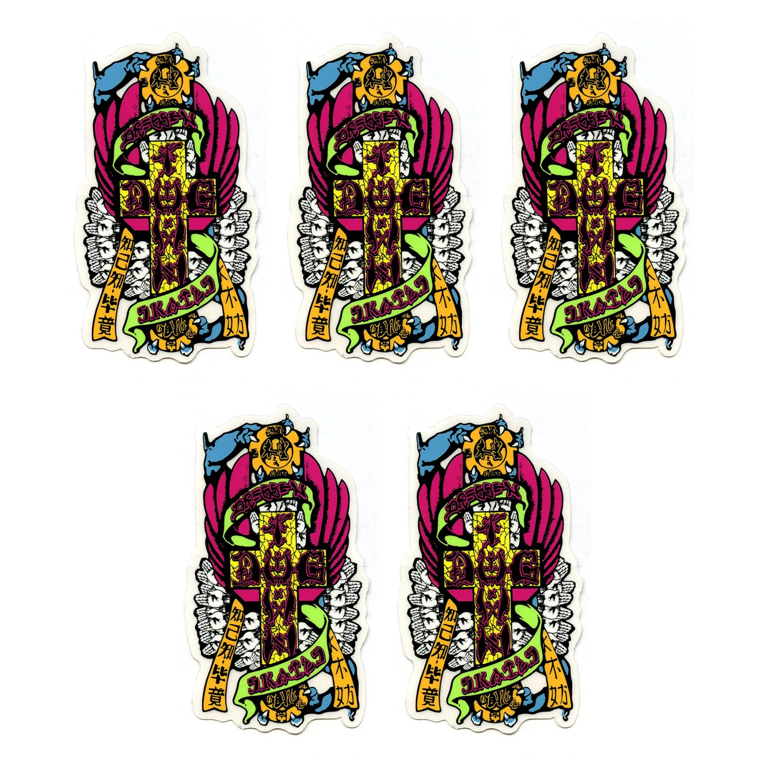 Dogtown Skateboards Sticker Pack Eric Dressen Hands 5-Pack 4" - 5 Stickers