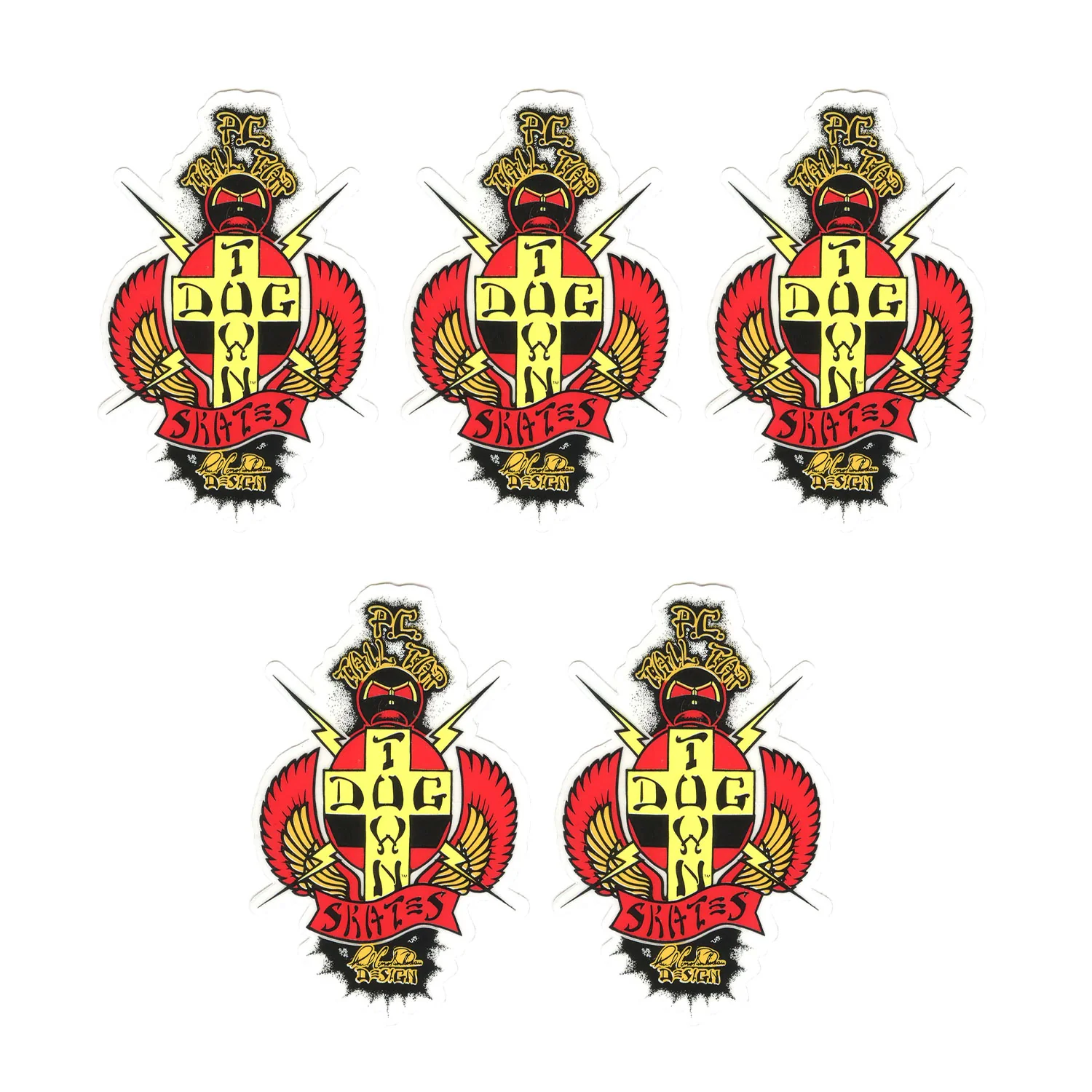 Dogtown Skateboards Sticker Pack OG PC Tail Tap 5-Pack 4" - 5 Stickers