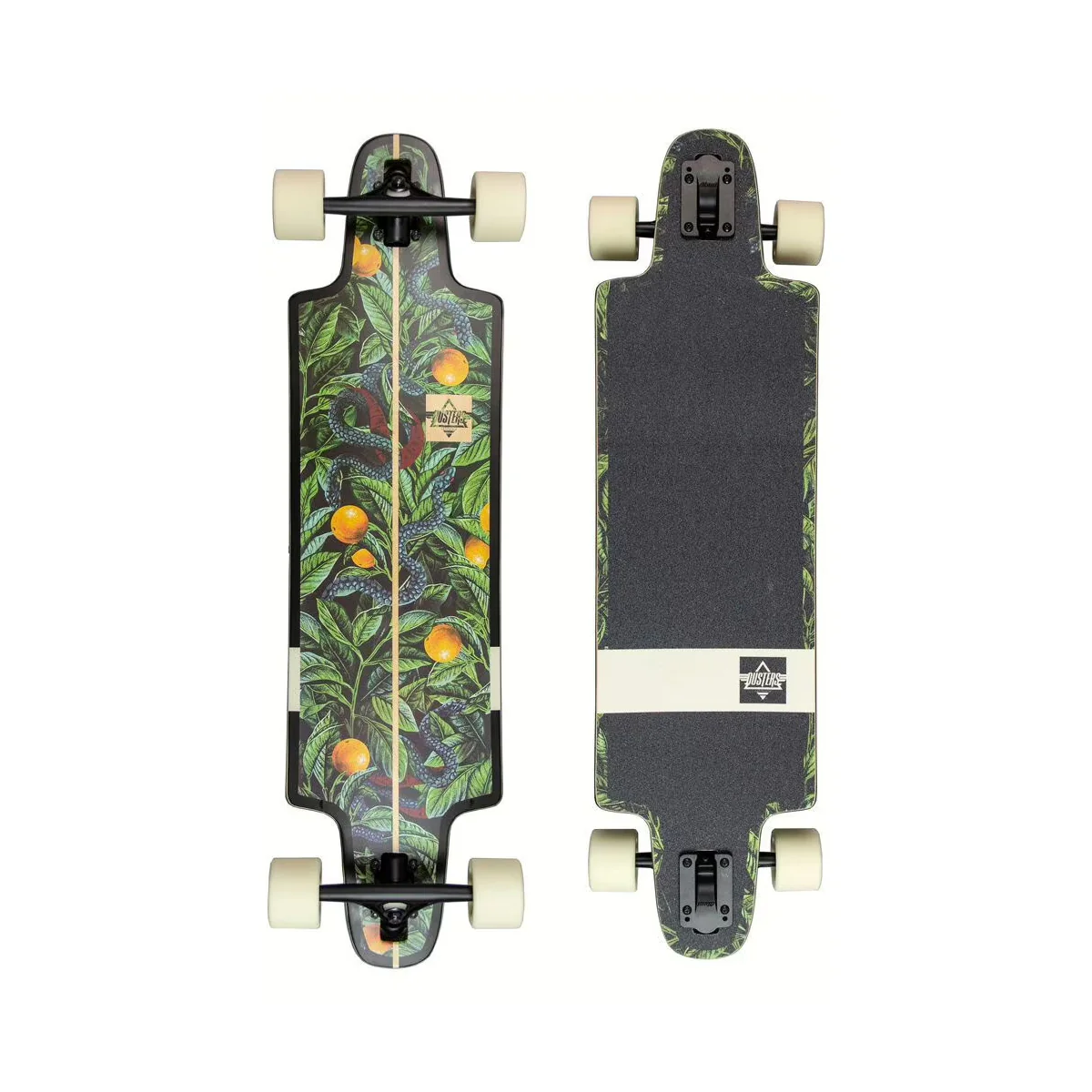 Dusters California Longboard Harvest Drop Through 9.5" x 36" Green/Orange - Image 3
