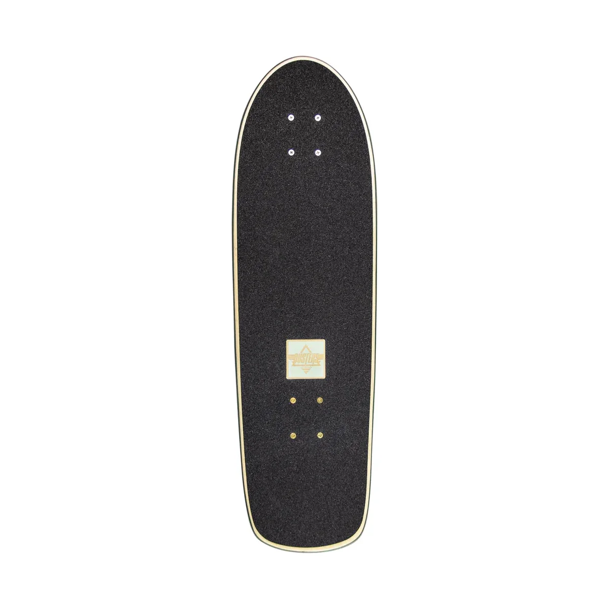 Dusters California Skateboard Cruiser Cazh 8.75" x 29.5" Gold Foil and UV Reactive Ink - Image 2