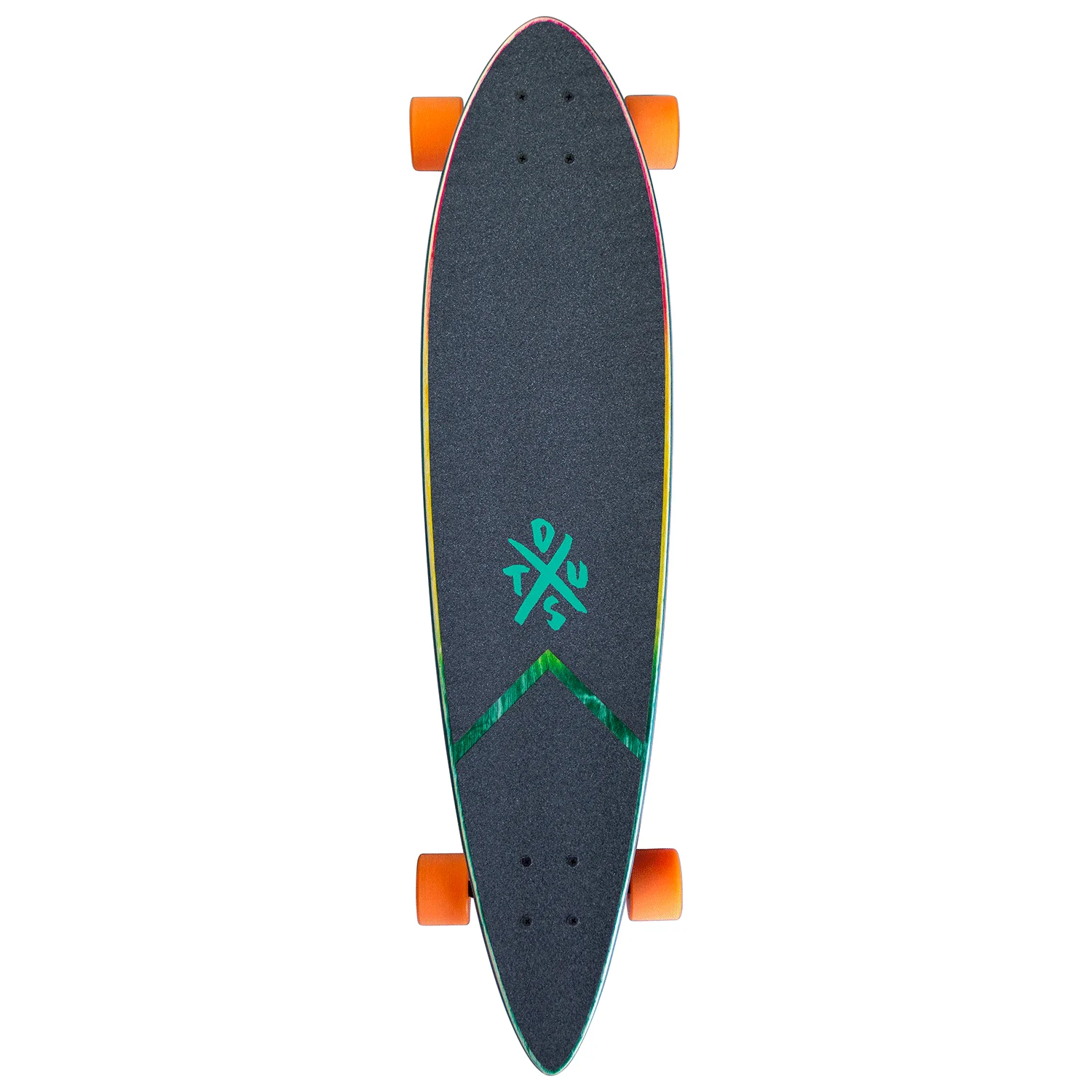 Dusters Longboard Complete Moto Fades Pintail Pink/Tealk/Orange 37" - Image 2