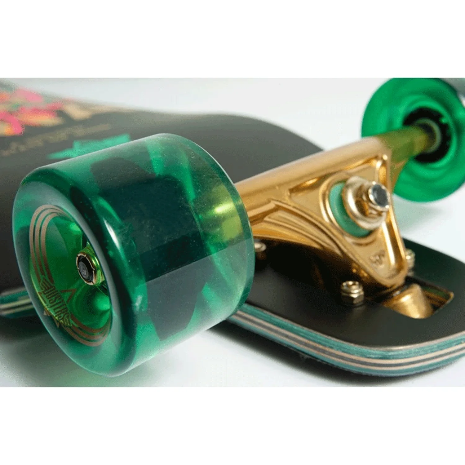 Dusters Longboard Golden State Double Drop Black/Green 9.75" x 38" - Image 4
