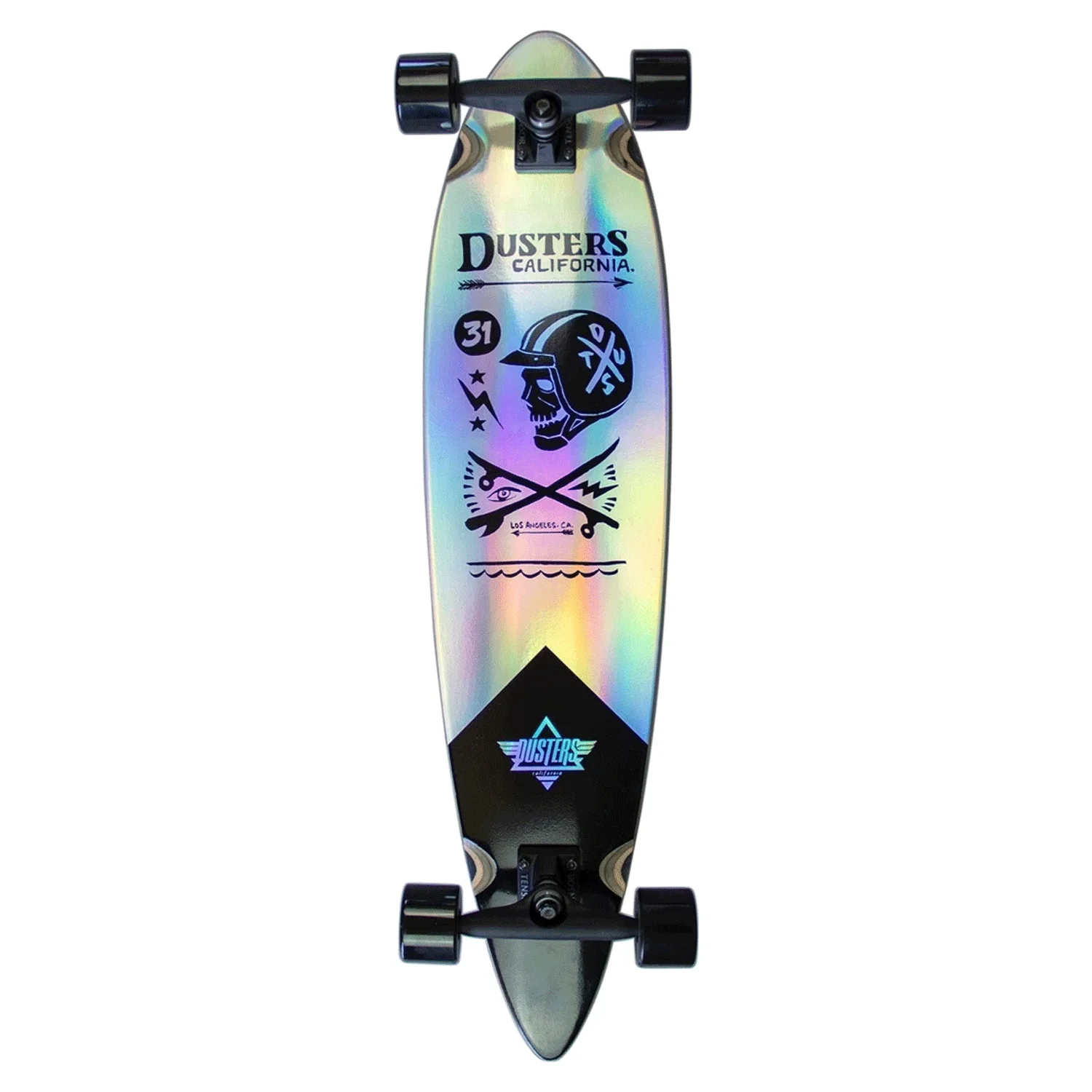 Dusters Longboard Moto Cosmic Pintail Holographic 8.75" x 37"