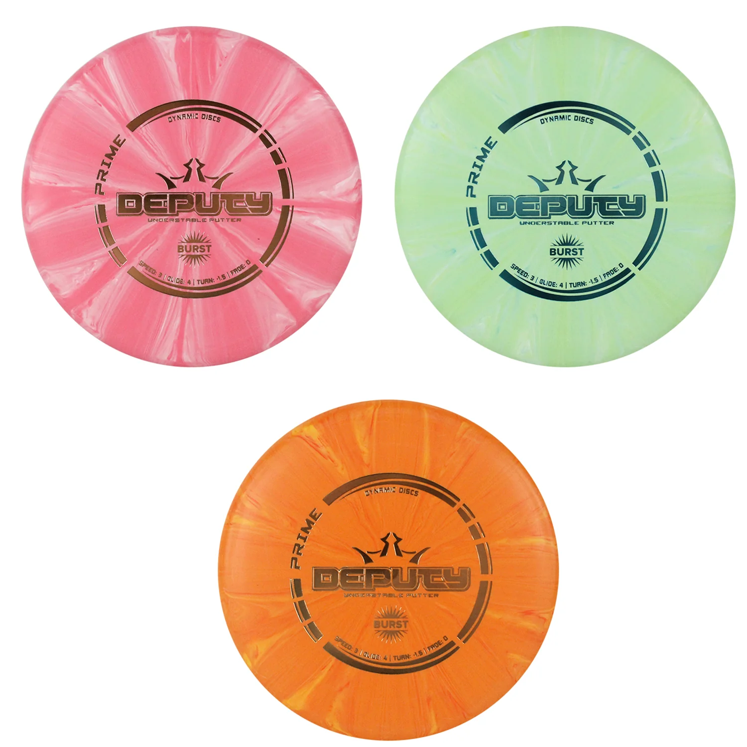 Dynamic Disc Golf Prime Burst Deputy Putter 3/4/-1.5/0 - Choose Exact Disc