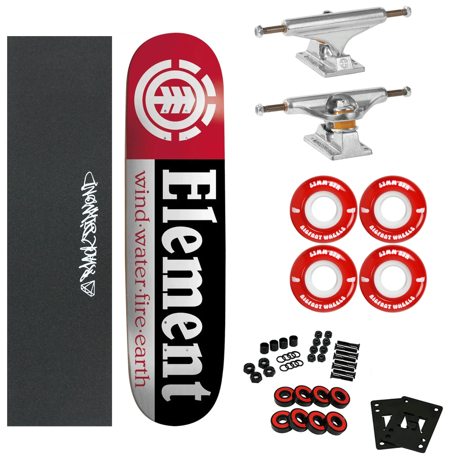 Element Compete Section 7.75" Independent Trucks, Soft Wheels
