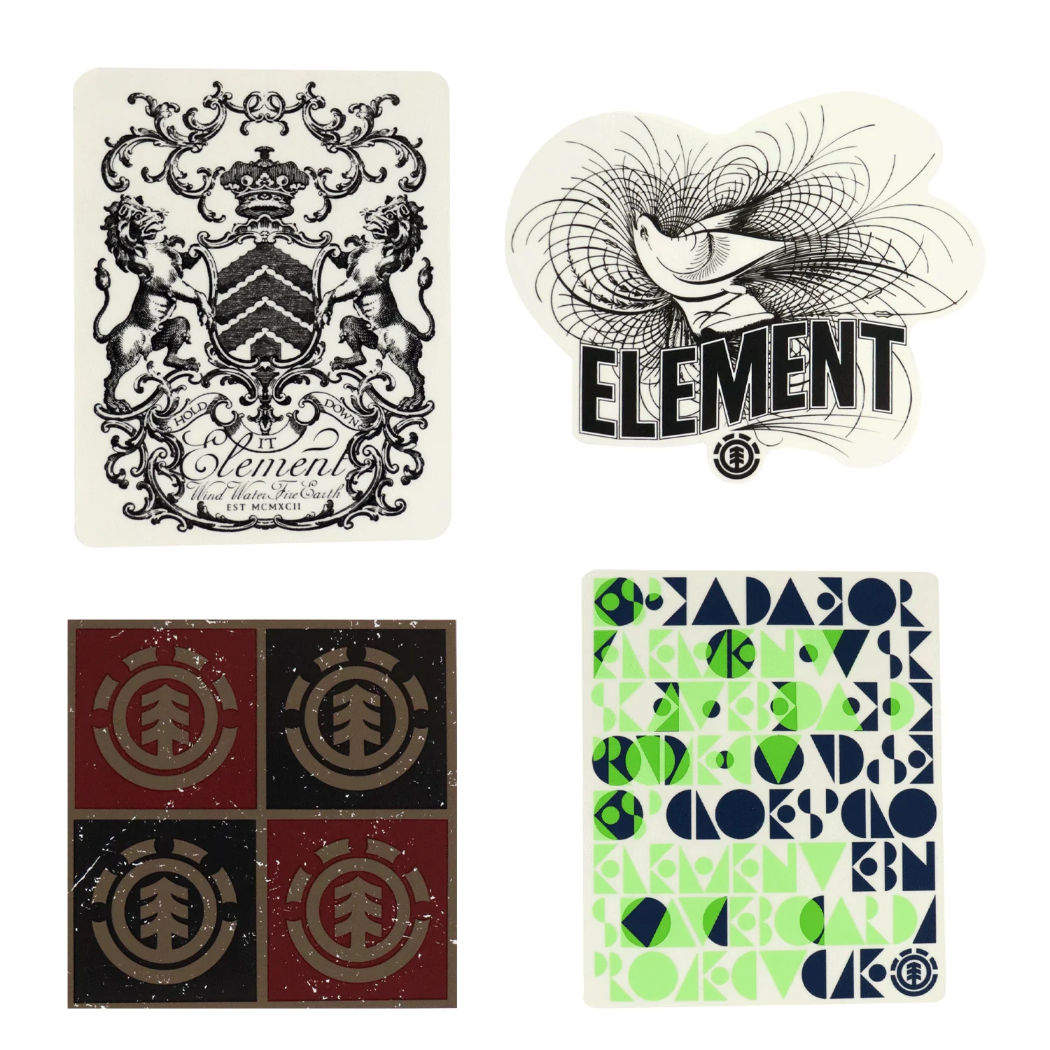 Element Skateboard Stickers Logo 4-Pack