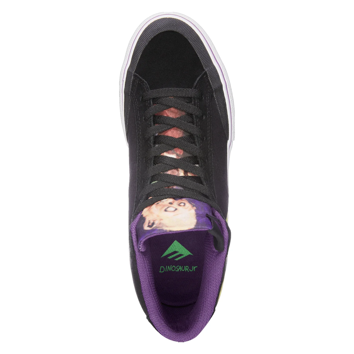 Emerica Skateboard Shoes Omen Hi X Dinosaur Jr Black/Purple Mens - Image 3