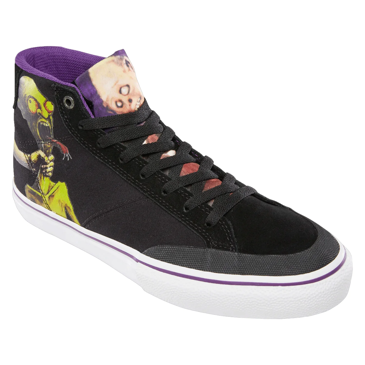Emerica Skateboard Shoes Omen Hi X Dinosaur Jr Black/Purple Mens - Image 4