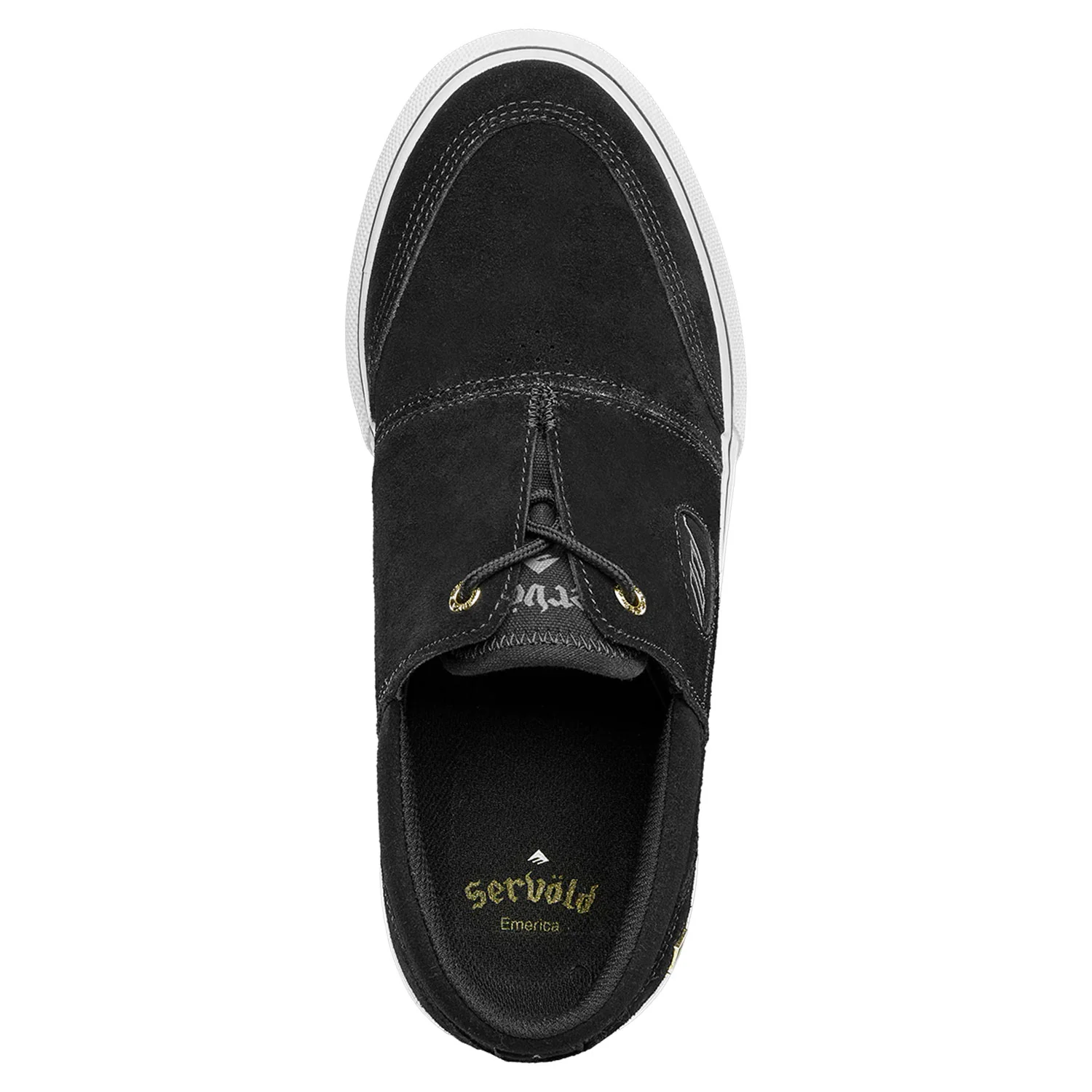 Emerica Skateboard Shoes Servold Black/White/Gold - Image 2