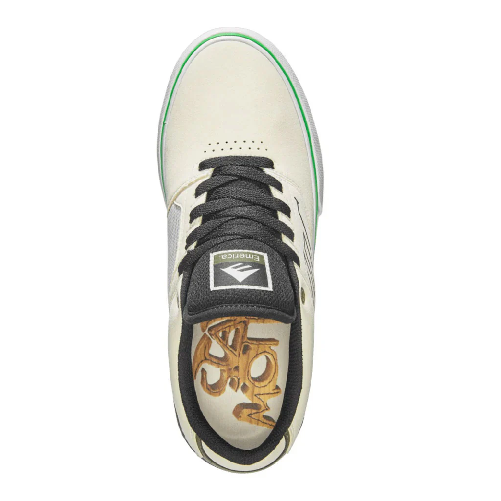 Emerica Skateboard Shoes The Low Vulc Tan/Green - Image 2