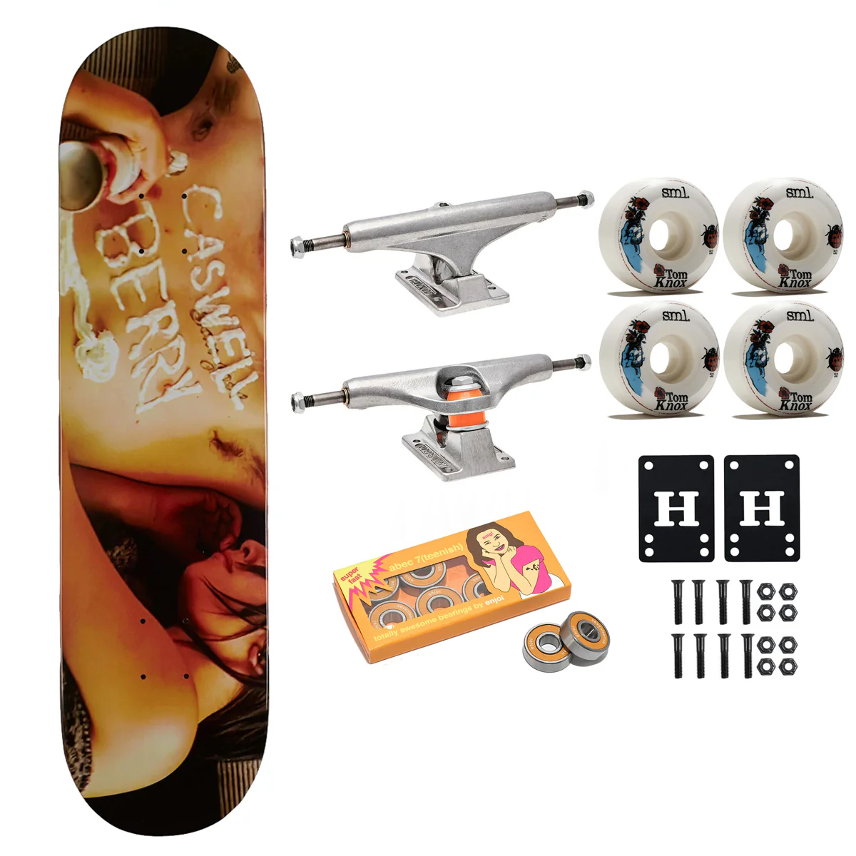 Enjoi Premium Skateboard Complete Berry Bag of Suck Black 8.0" x 31.6" Indy Trucks, Sml Wheels
