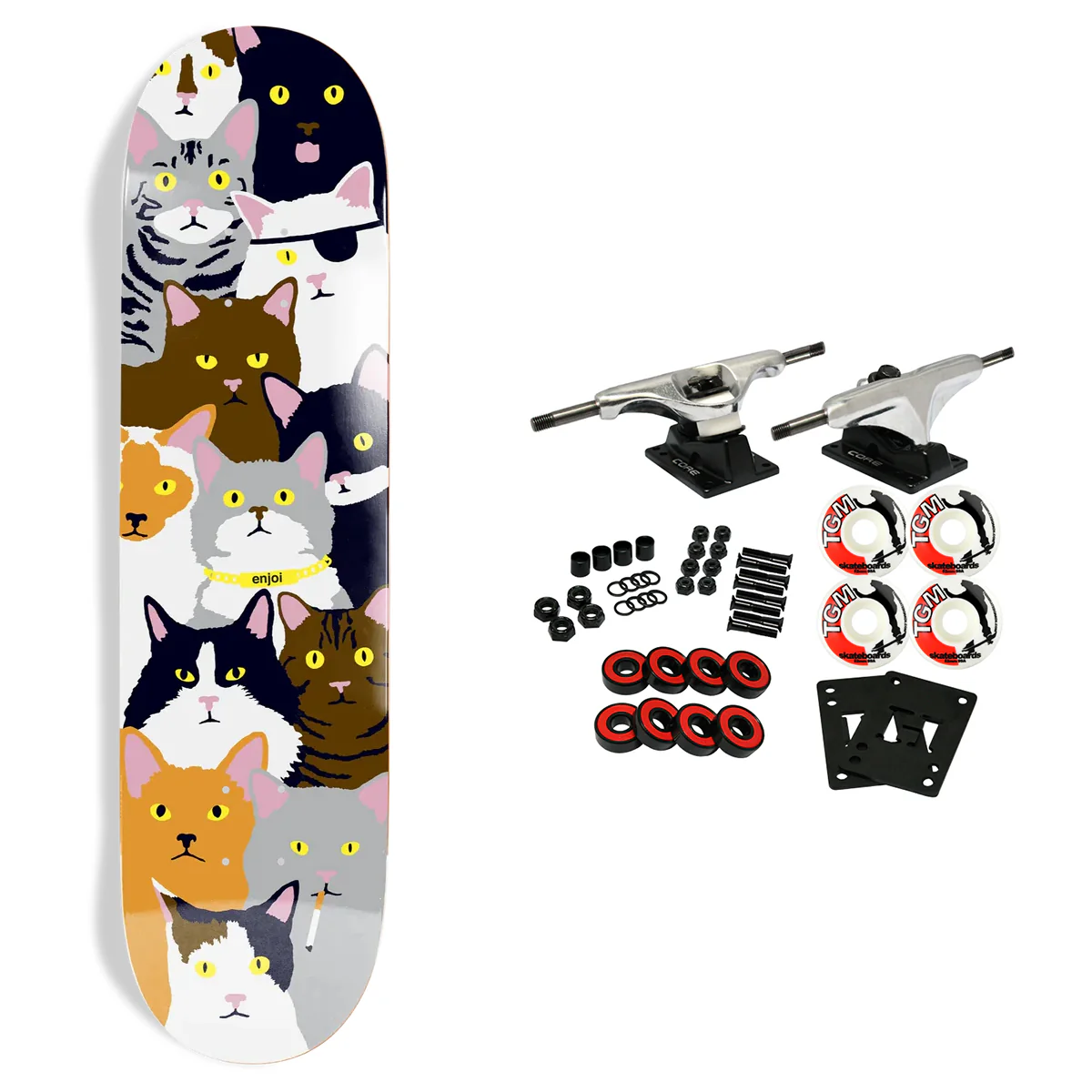 Enjoi Skateboard Complete Cat Collage 8.25" x 32"