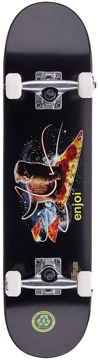 Enjoi Skateboard Complete Pizza Kitten Black 7.25"