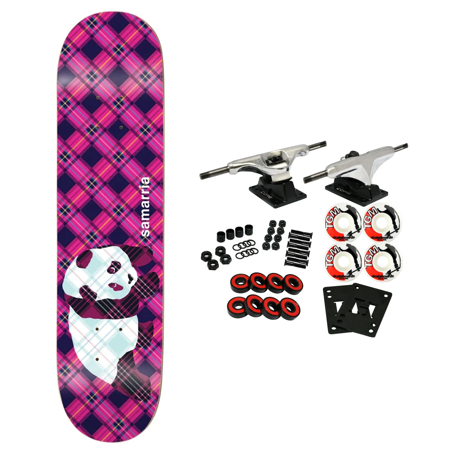 Enjoi Skateboard Complete Samarria Plaid Panda Super Sap 8.0"