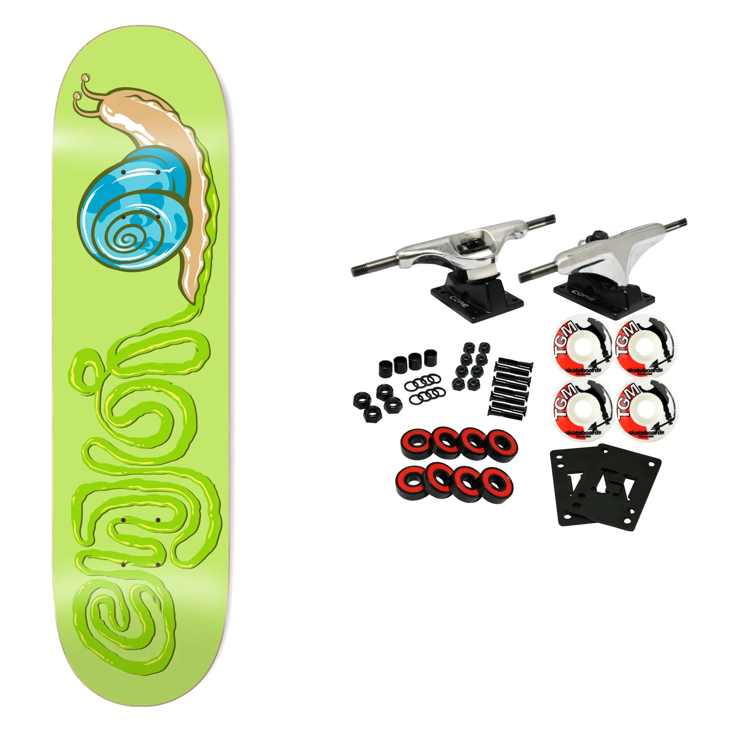Enjoi Skateboard Complete Snail Trail Green 8.0" x 31.6"