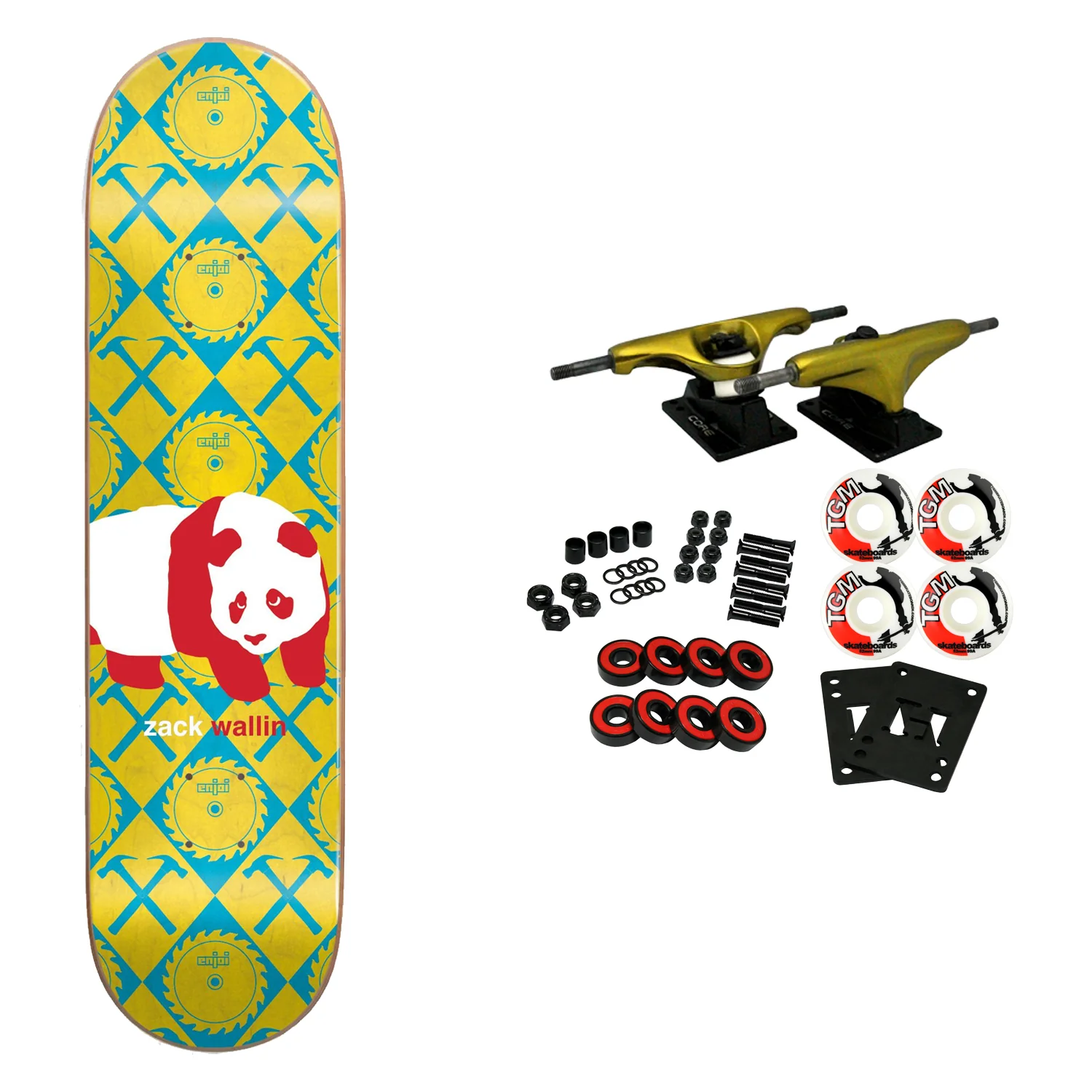 Enjoi Skateboard Complete Zack Wallin Peekaboo Panda 8.5" x 32.1"