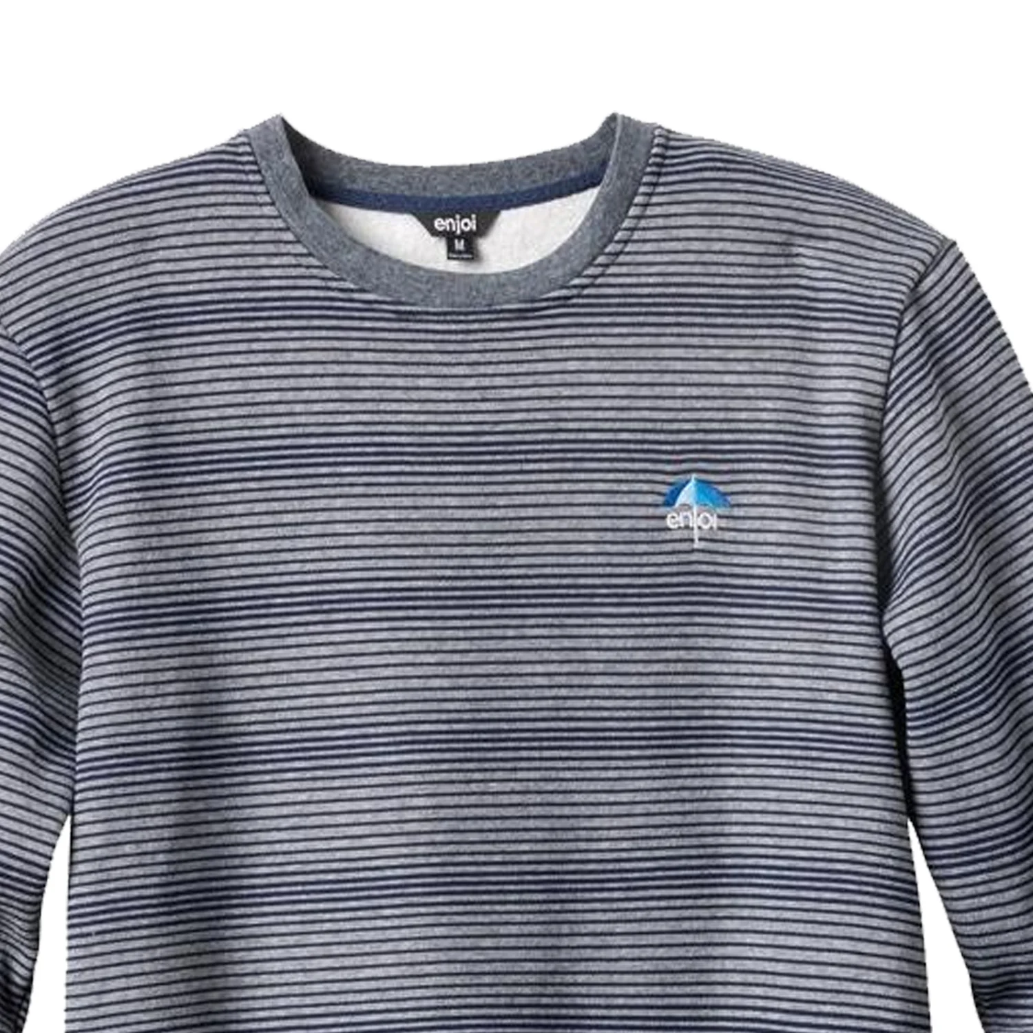 Enjoi Skateboard Crew Sweatshirt Method Heather/Blue Stripe - Image 2