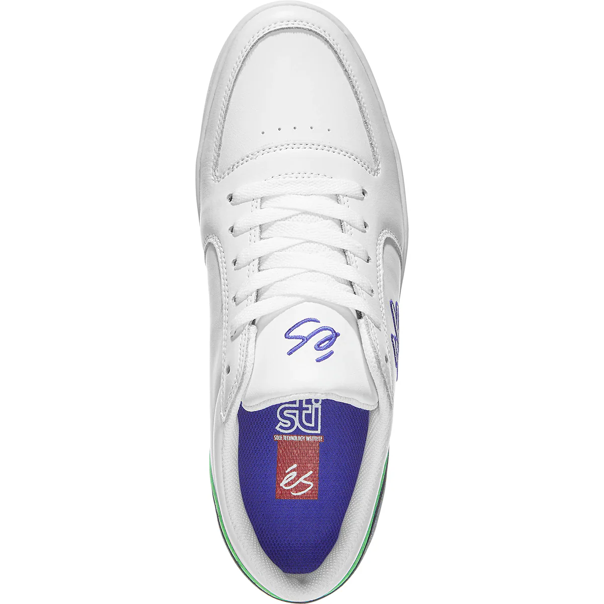 ES Skateboard Shoes EOS White/Blue/Green Mens - Image 2