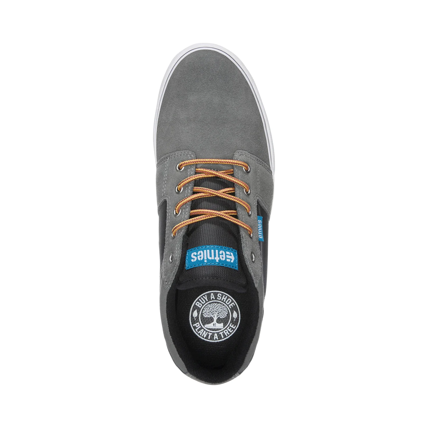 Etnies Skateboard Shoes Barge LS Grey/Black/Yellow Mens - Image 2