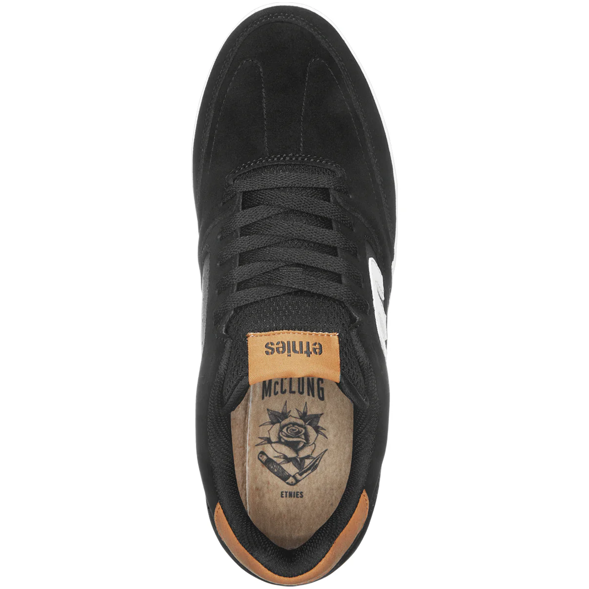 Etnies Skateboard Shoes Veer Black/White/Orange Mens - Image 2