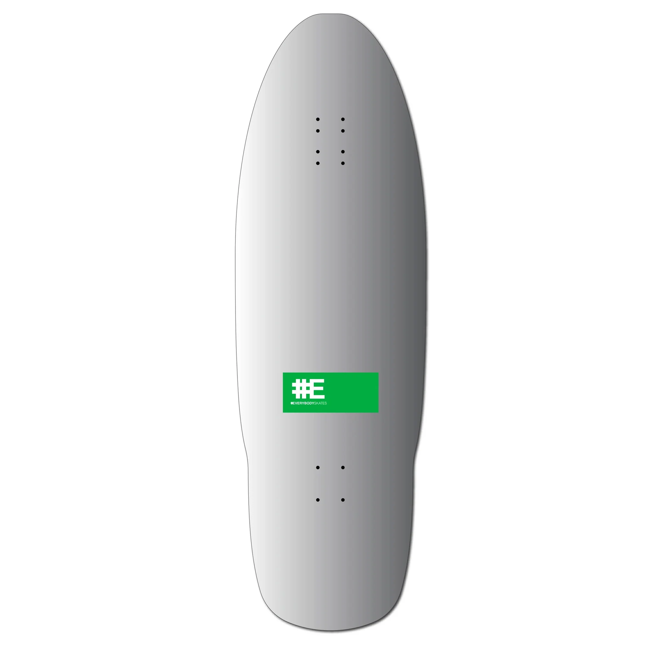 Everybody Skates Skateboard Deck Burning Klansman Big Board Silver 12.3" x 40" - Image 2