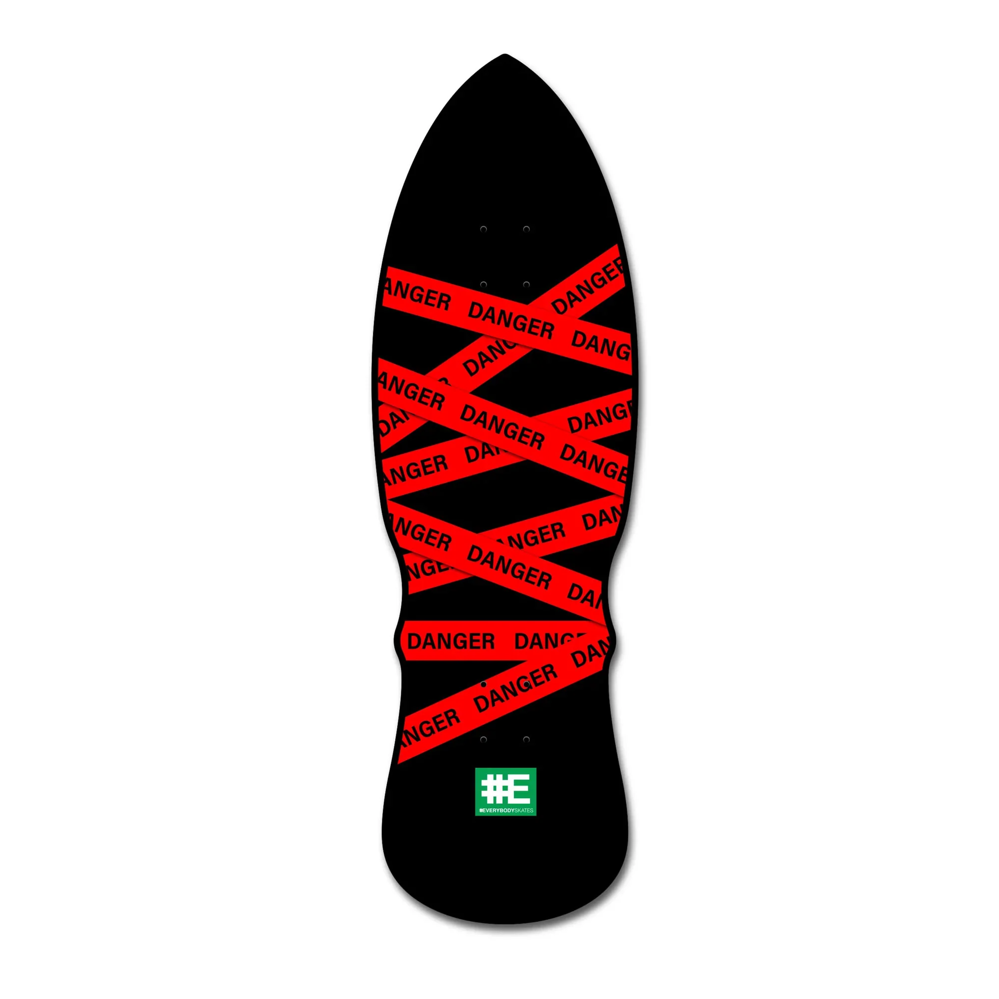 Everybody Skates Skateboard Deck Danger Standard Black 10" x 30"