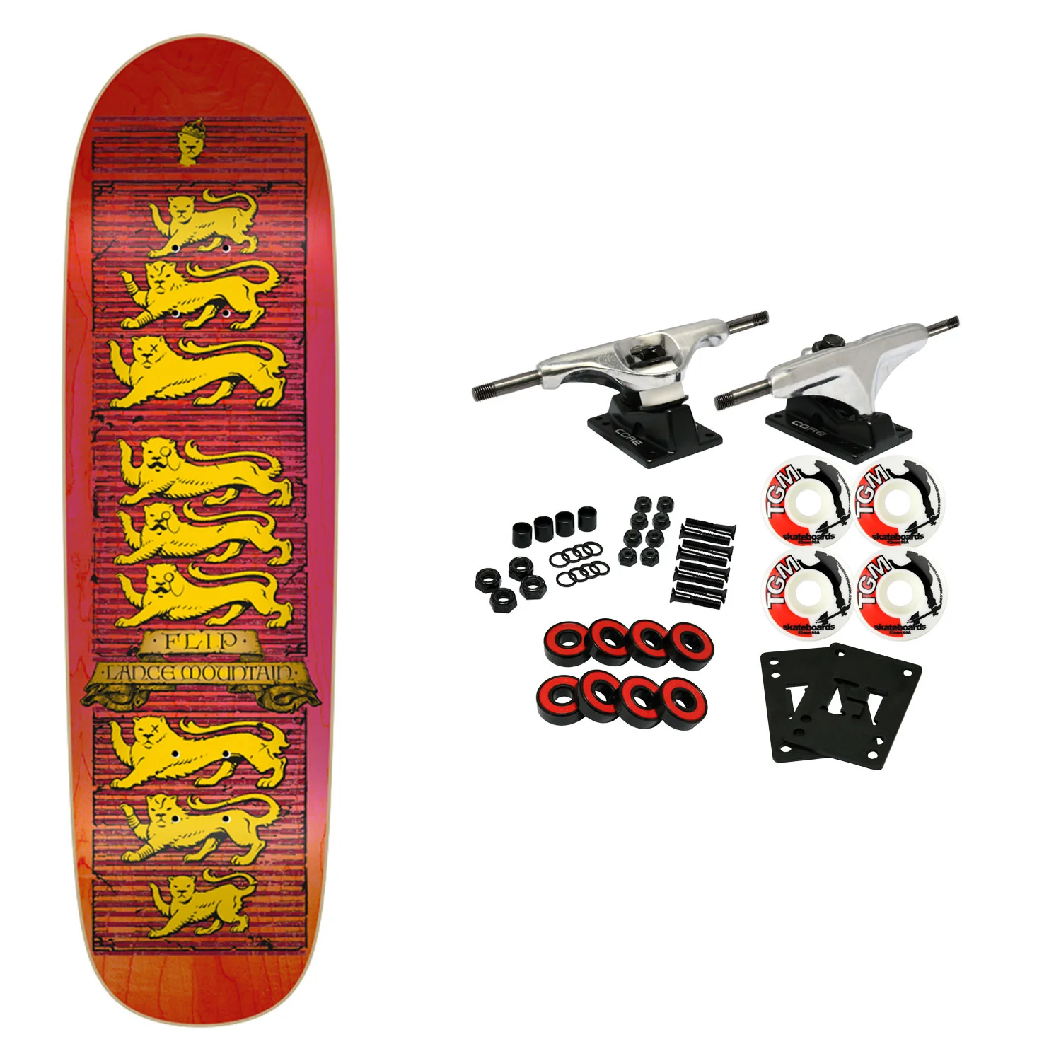 Flip Skateboard Complete Mountain Lions Red 8.75" x 31.875"