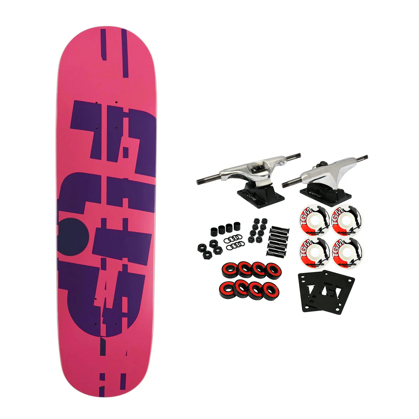 Flip Skateboard Complete Pink Team Glitch 8.25" x 32.13"