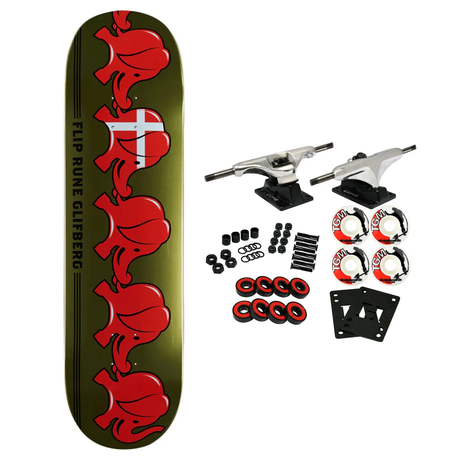 Flip Skateboard Complete Rune Glifberg Elephants 8.625" x 32.42"