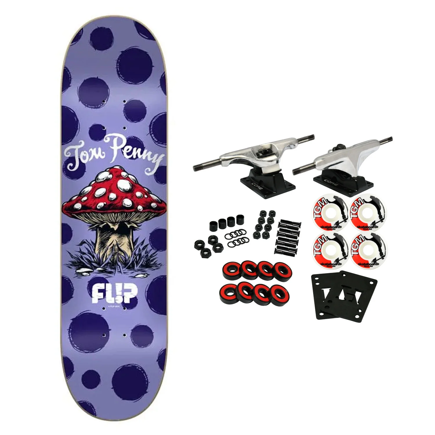 Flip Skateboard Complete Tom Penny Dots Purple 8.375" x 31.73"