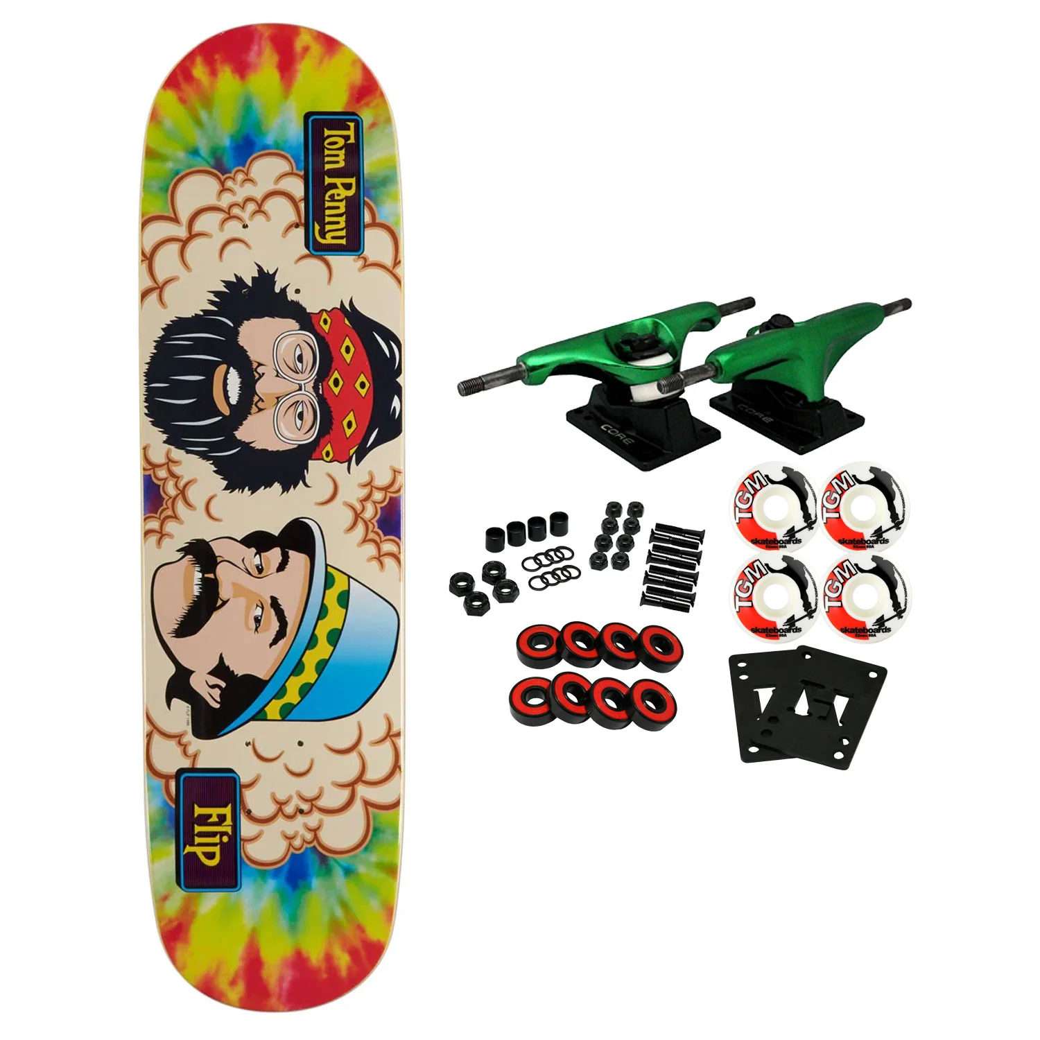 Flip Skateboard Complete Tom Penny Friends Tie Dye 8.25" x 32.13"