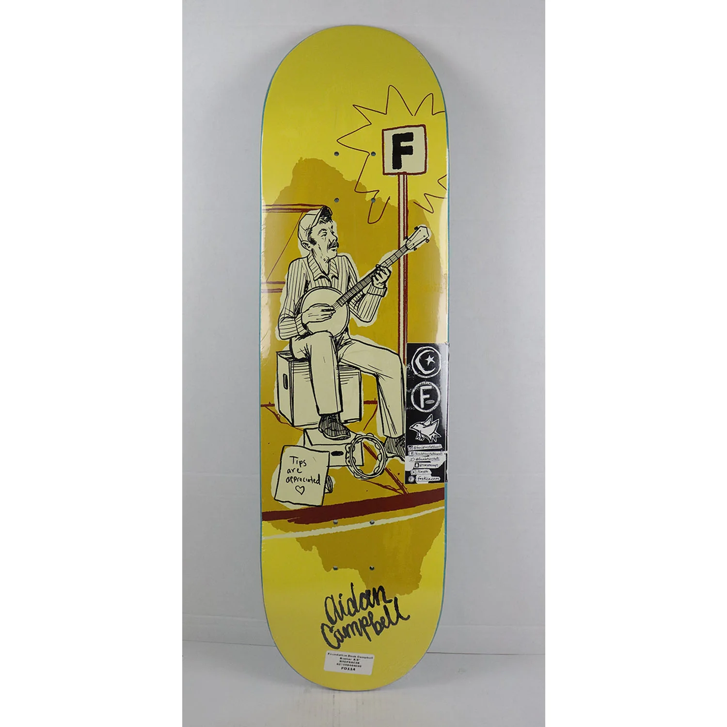 Foundation Skateboard Complete Adian Campbell Busker 8.5" x 31.75" - Image 2