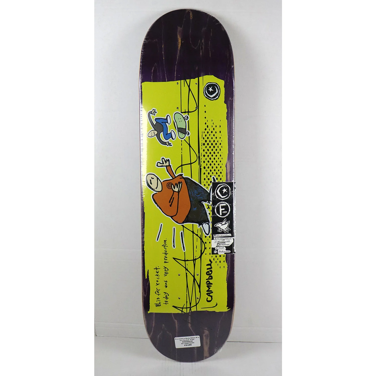 Foundation Skateboard Complete Aidan Campbell R Is For Rocket 8.25" x 32" - Image 2
