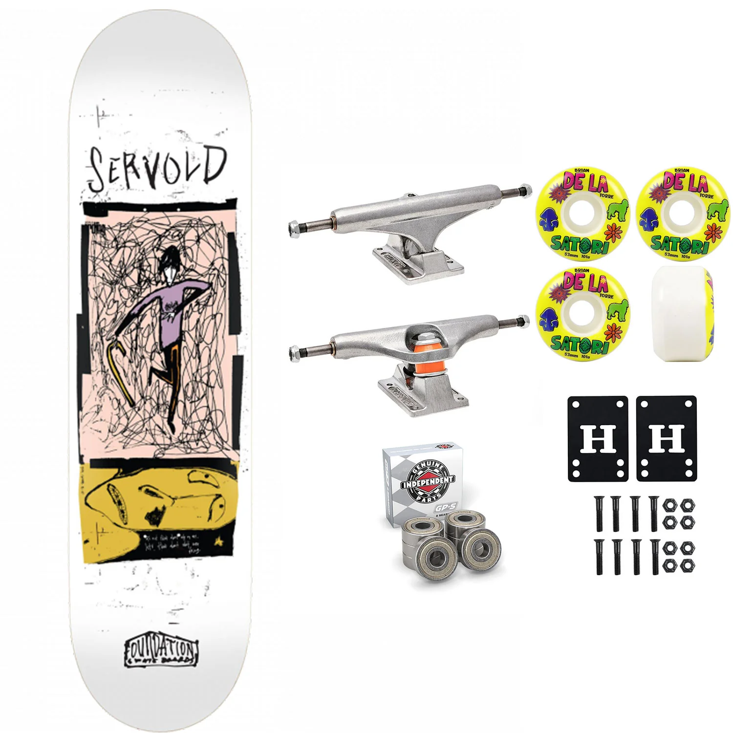 Foundation Skateboard Complete Dakota Servold Gaze 8.5" x 32.38" Independent Satori Upgrade