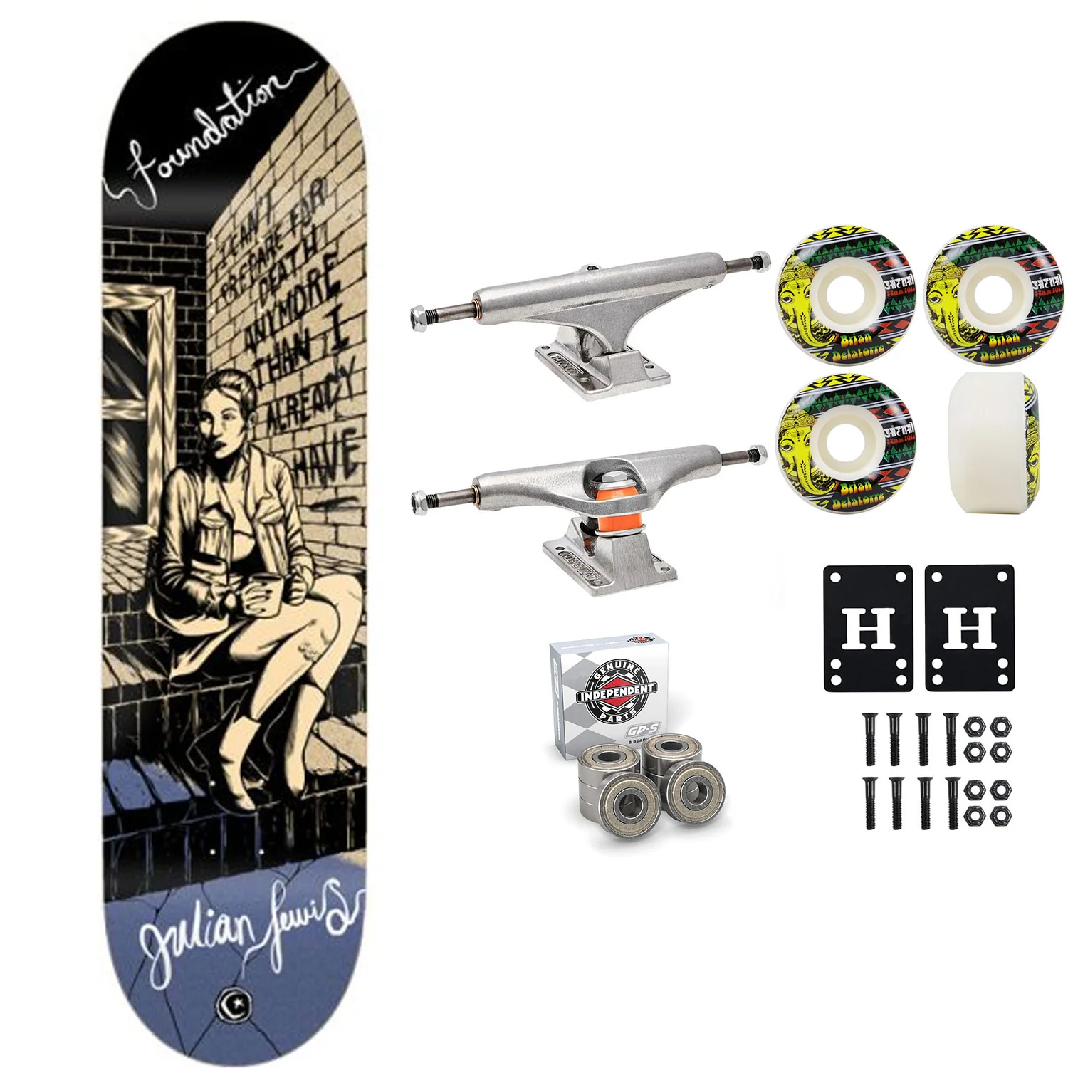 Foundation Skateboard Complete Julian Lewis Kings Crossing 8.25" x 31.63" Independent Satori Upgrade