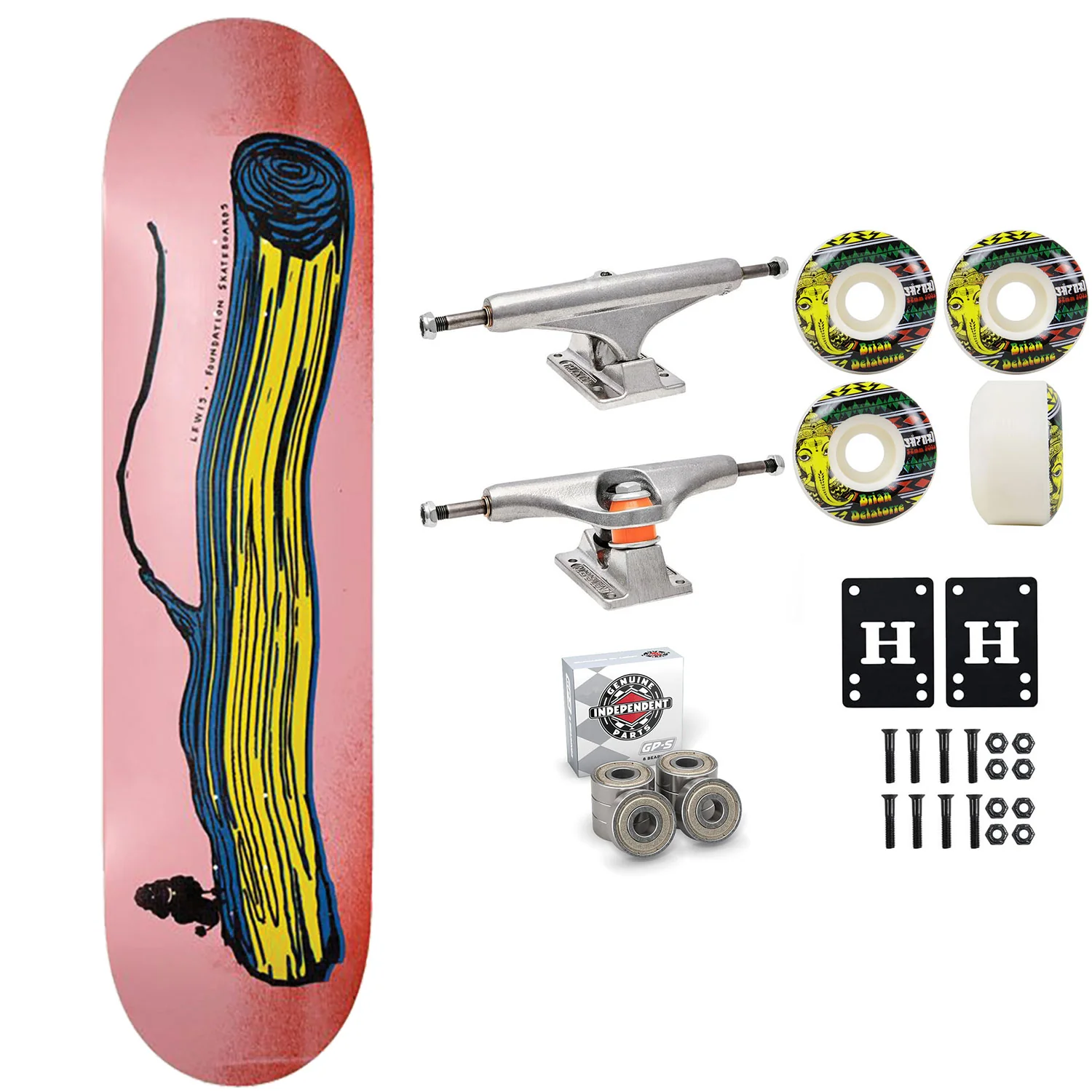Foundation Skateboard Complete Julian Lewis Log 8.25" x 31.75" Independent Satori Upgrade