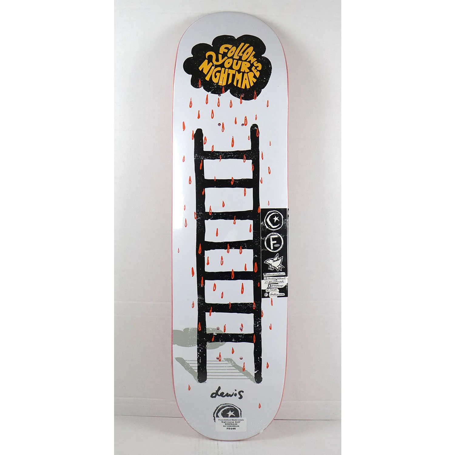 Foundation Skateboard Complete Julian Lewis Nightmares 8.25" x 31.88" Independent Satori Upgrade - Image 2