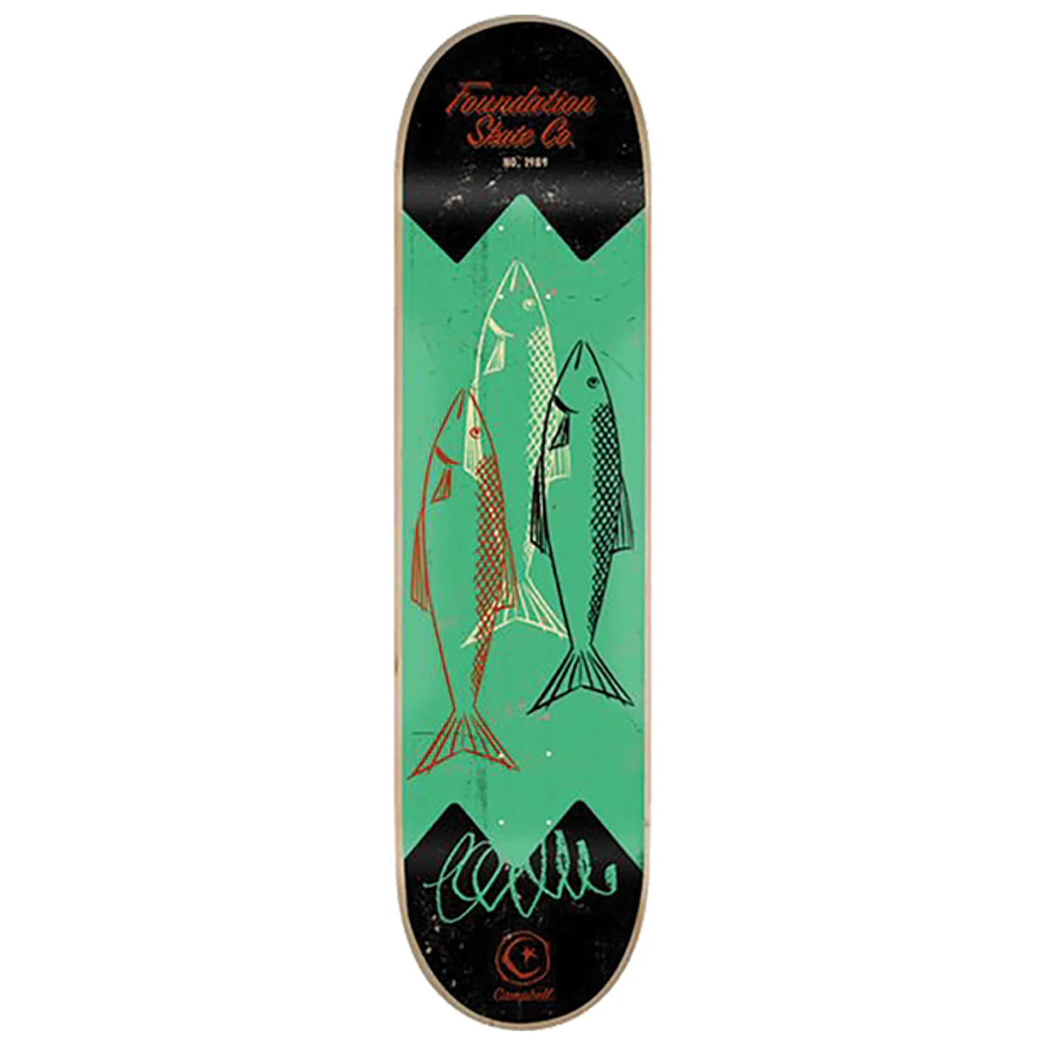Foundation Skateboard Deck Aidan Campbell Fish Tin 8.25" x 32"