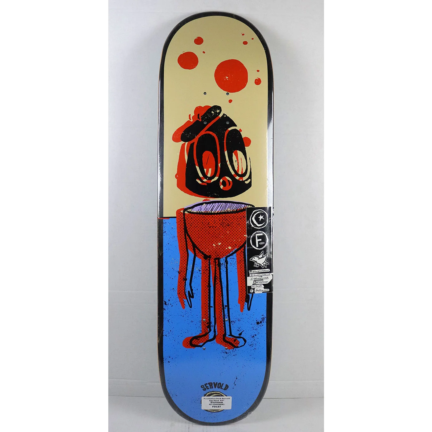 Foundation Skateboard Deck Dakota Servold Egg Head 8.5" x 31.88" - Image 2