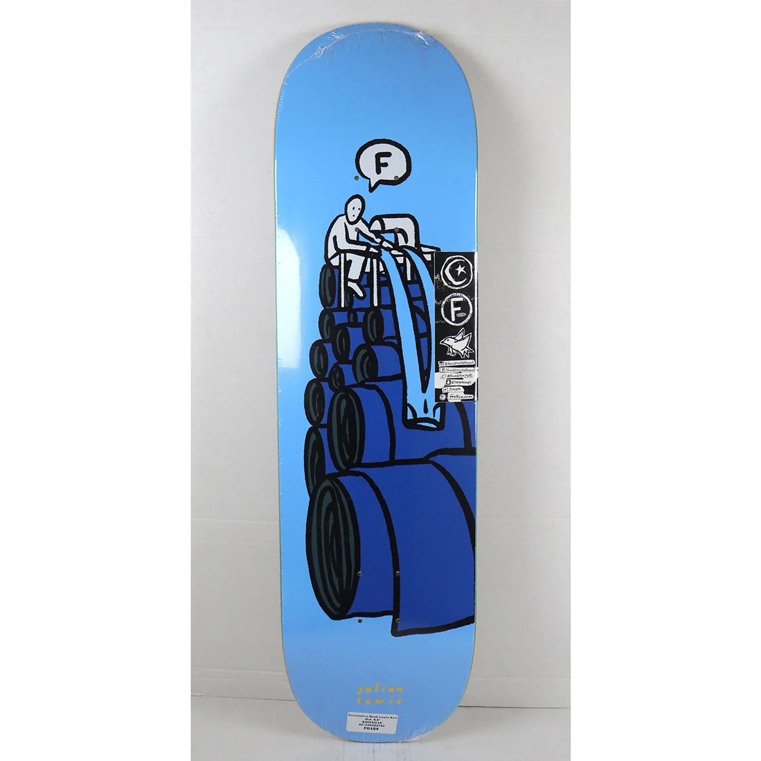 Foundation Skateboard Deck Julian Lewis Sew Wut 8.5" x 32" - Image 2