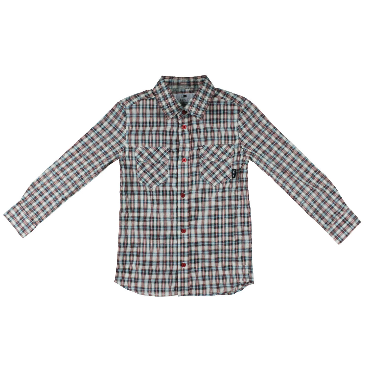 Fourstar Button Up Longsleeve Belmont Brick - Youth Kids Medium