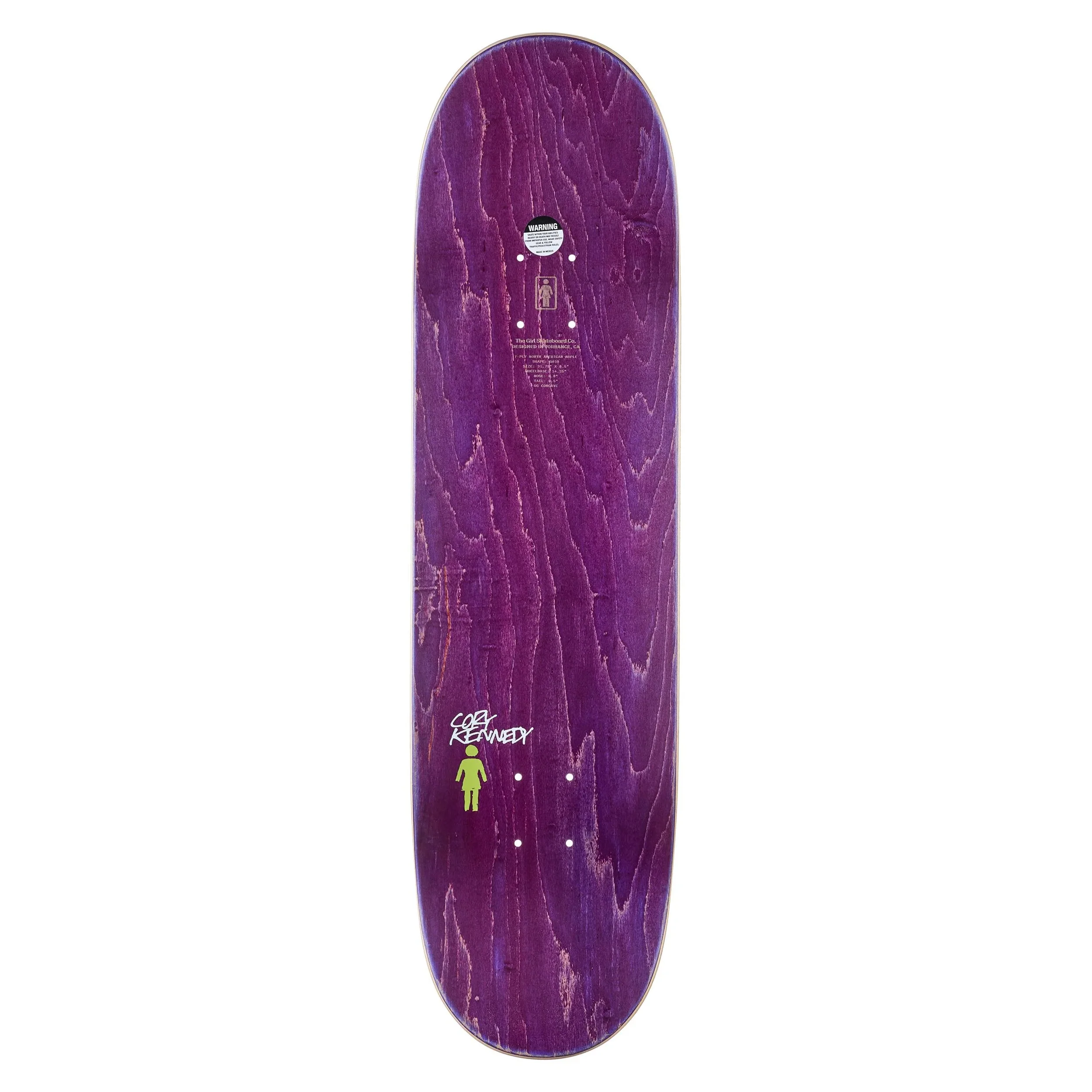 Girl Skateboard Deck Kennedy Splinter Twin 8.25" x 31.875" - Image 2