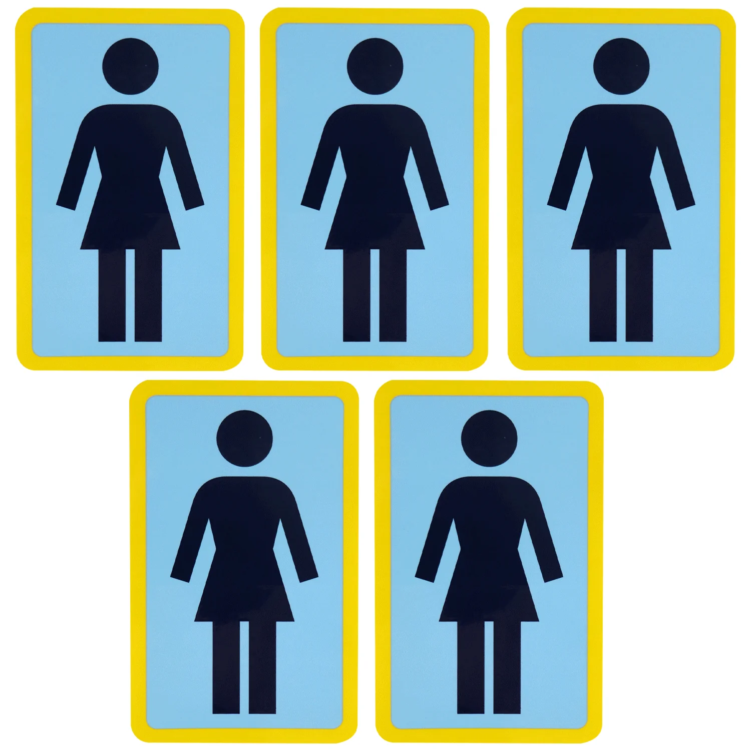 Girl Skateboard Sticker OG Decal Navy/Blue/Yellow 6" x 3.75" 5-Pack