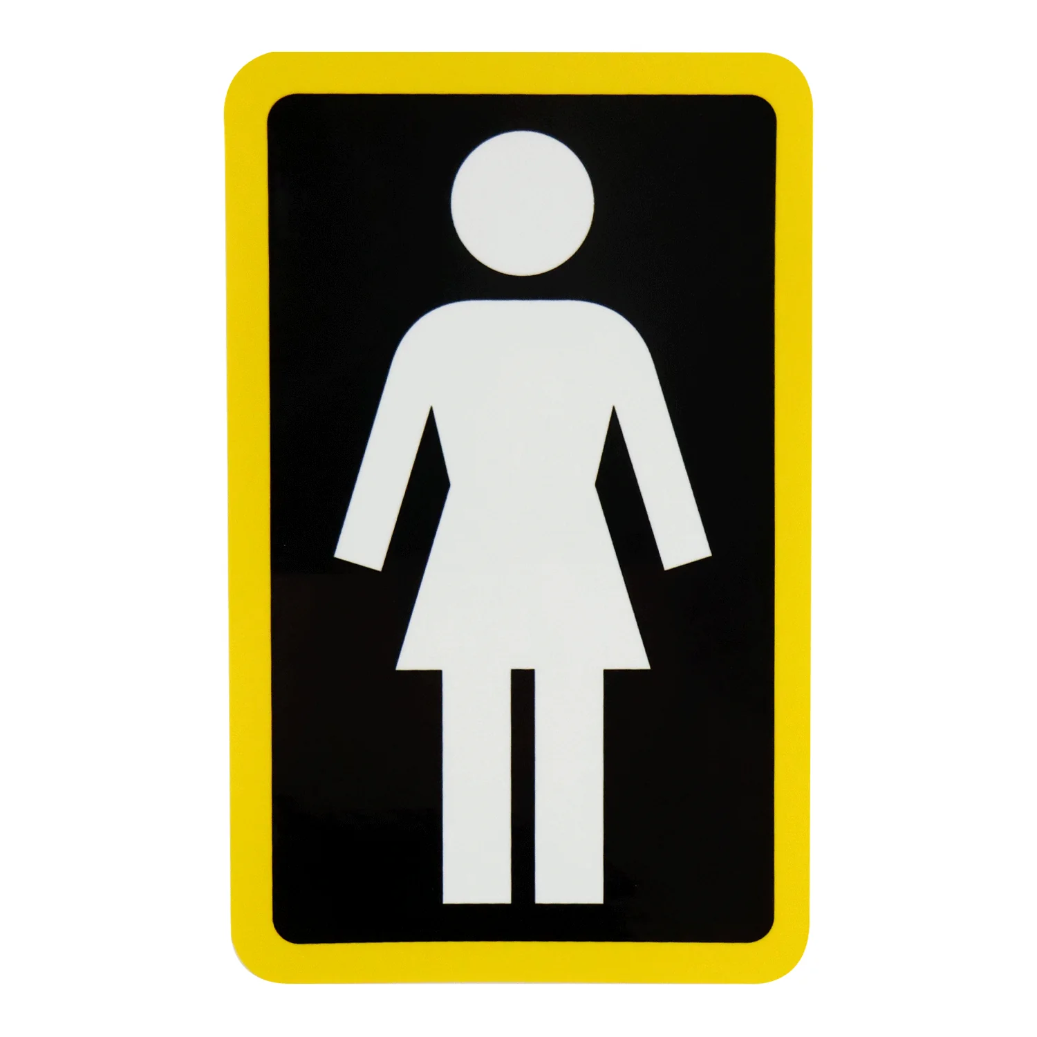 Girl Skateboard Sticker OG Decal White/Black/Yellow 6" x 3.75" 5-Pack - Image 2