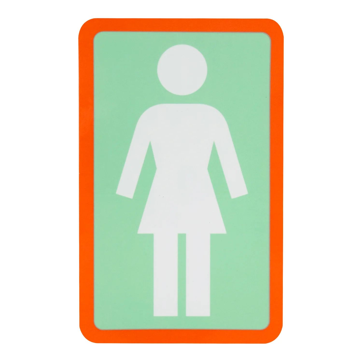 Girl Skateboard Sticker OG Decal White/Mint/Orange 6" x 3.75" 5-Pack - Image 2