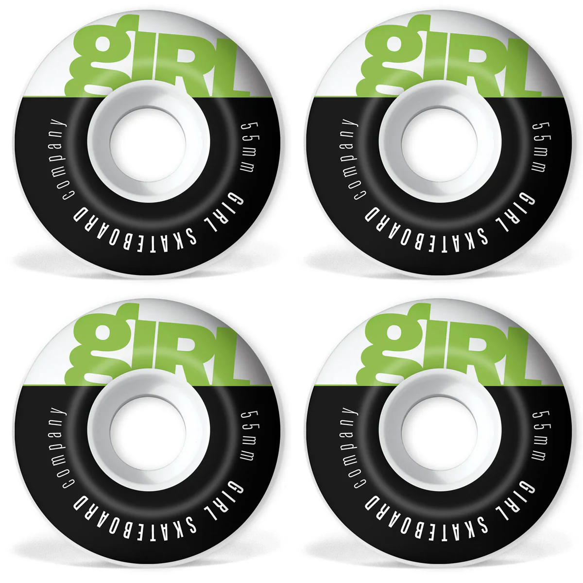 Girl Skateboard Wheels 55mm Rising 99A White